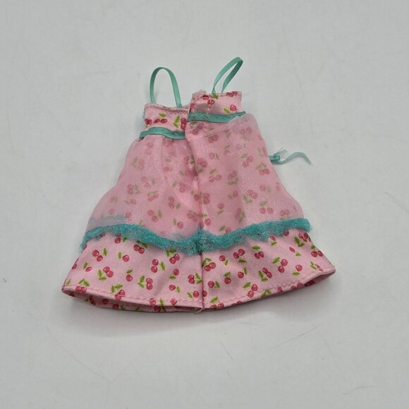 Spin Master Doll Dress With Pink Cherry Print & Sheer Overlay For Fashion Dolls - Picture 5 of 6